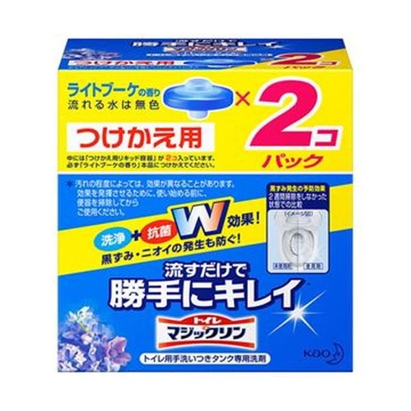 （まとめ）花王 トイレマジックリン流すだけで勝手にキレイ ライトブーケの香り つけかえ用 80g 1セット（2個）(×20セット)