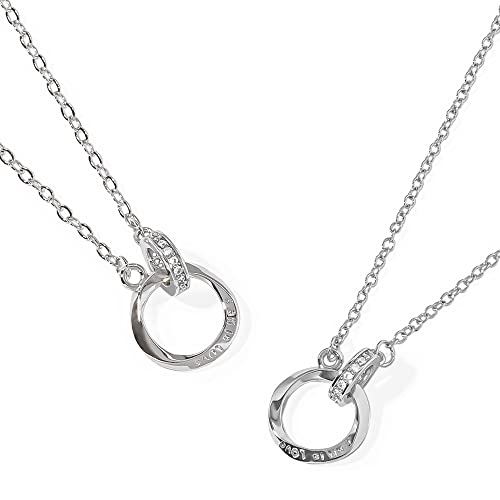 [felicitations] ペアネックレス カップル プレゼント スターリングシルバー ジュエリー ネックレス メンズ レディース 2個セット BR-J066 (MSW&LSW)