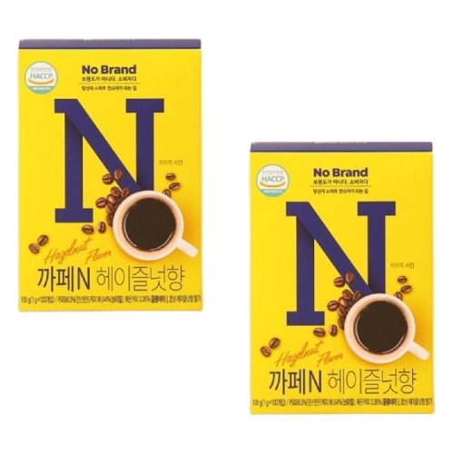 ノーブランドカフェNヘーゼルナッツフレーバー1g x 100口x 2ボックススクールオフィスタンビールームコーヒーティータイムデザートドリンクキャンプ