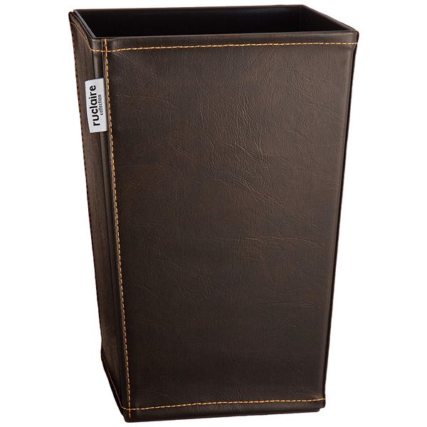 (まとめ) ゴミ箱/ダストボックス (角型 レザーS) ブラウン レザー調カバー ルクレールコレクション (36個セット)