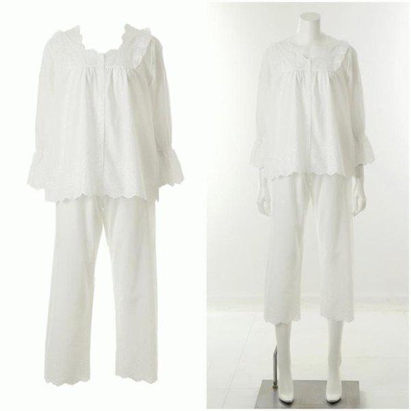 【正規品】綿100％サッカー生地 プレゼントに最適なホワイトパジャマ_S VPAA209W_S