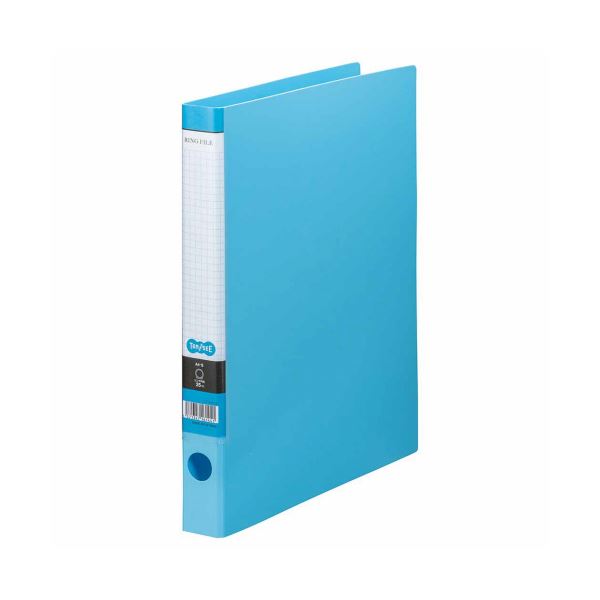 (まとめ) TANOSEE Oリングファイル A4タテ 2穴 170枚収容 背幅35mm ライトブルー 1セット（10冊） (×5セット)