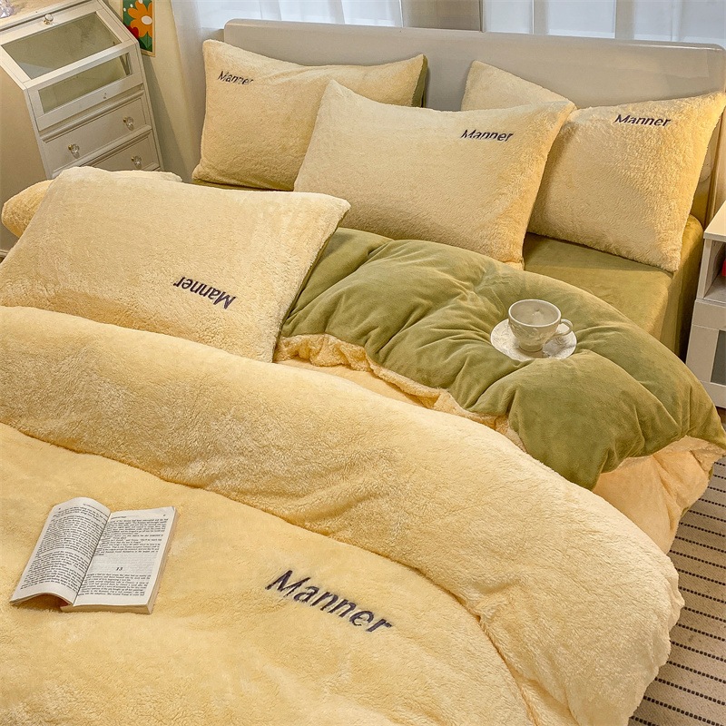 ミルクレーヨンベッドにサンゴレーヨン布団カバーシーツベッド製品3点セット