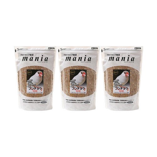 黒瀬ペットフード　ｍａｎｉａ　文鳥　３ＬX３　鳥　フード　エサ　餌　皮つき　皮付　プロショップ専用　ＣＲＣ55―20―40―20―10