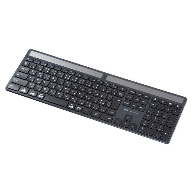 サンワサプライ　キーボード ソーラー充電(Android/iPadOS/iOS/Mac/Windows11対応) ［ワイヤレス /Bluetooth］　SKB-BTEC1BK