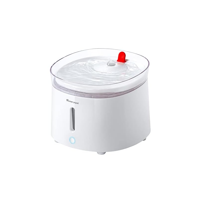 Homerunpet 猫 犬 ペット 自動給水器 セラミック 静音 ワイヤレスポンプ 大容量2L 2つの給水モード 組み立て簡単 お手入れ簡単 フィルター付き LEDライト 給水器 水飲み器 スマート