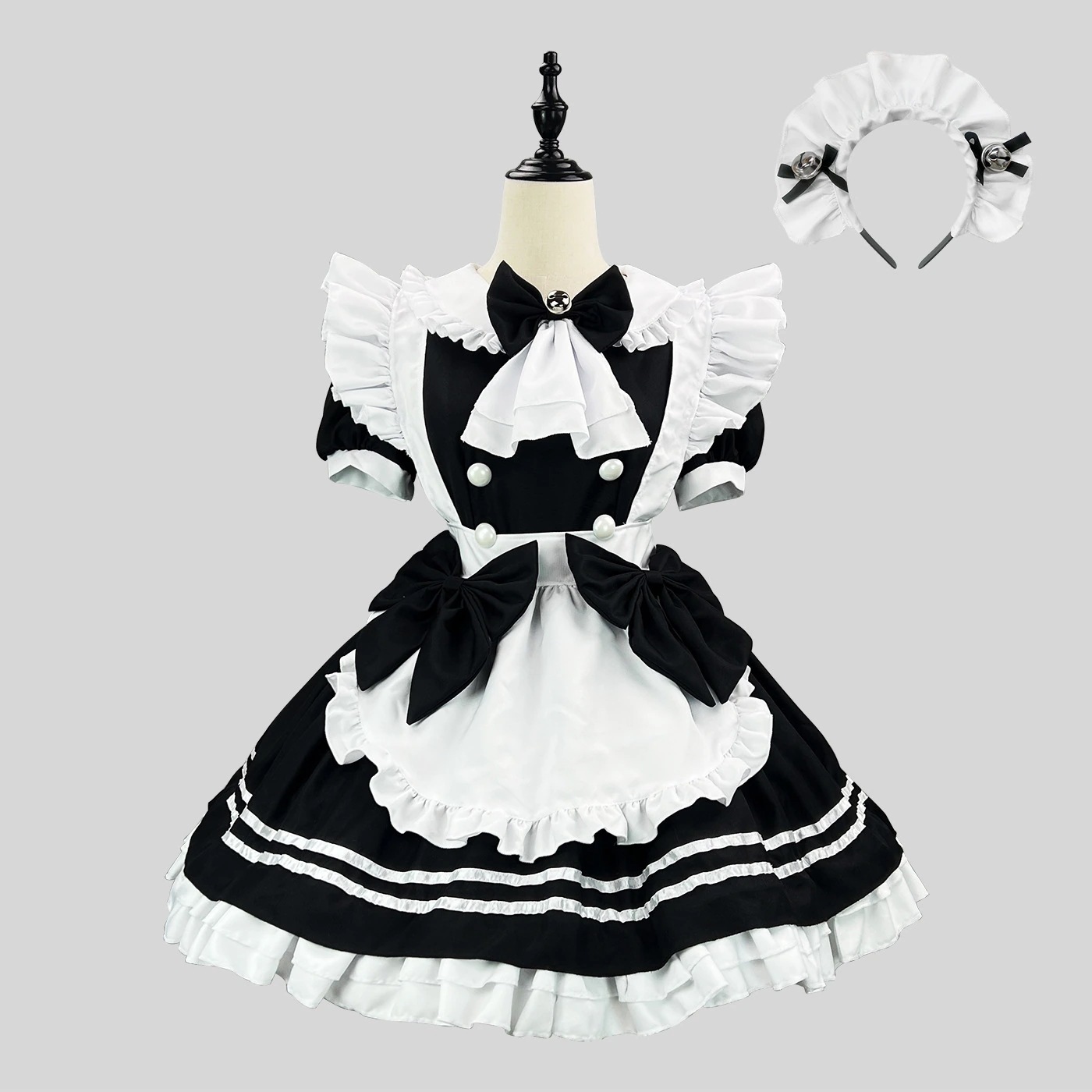 【2025新作】2025新作日韓メイド服白黒小悪魔lolitaソフト妹制服小料理娘cos服装