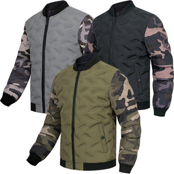 シームレス冬カモ軽量パディング航空ジャンパーまだらジャケット野上