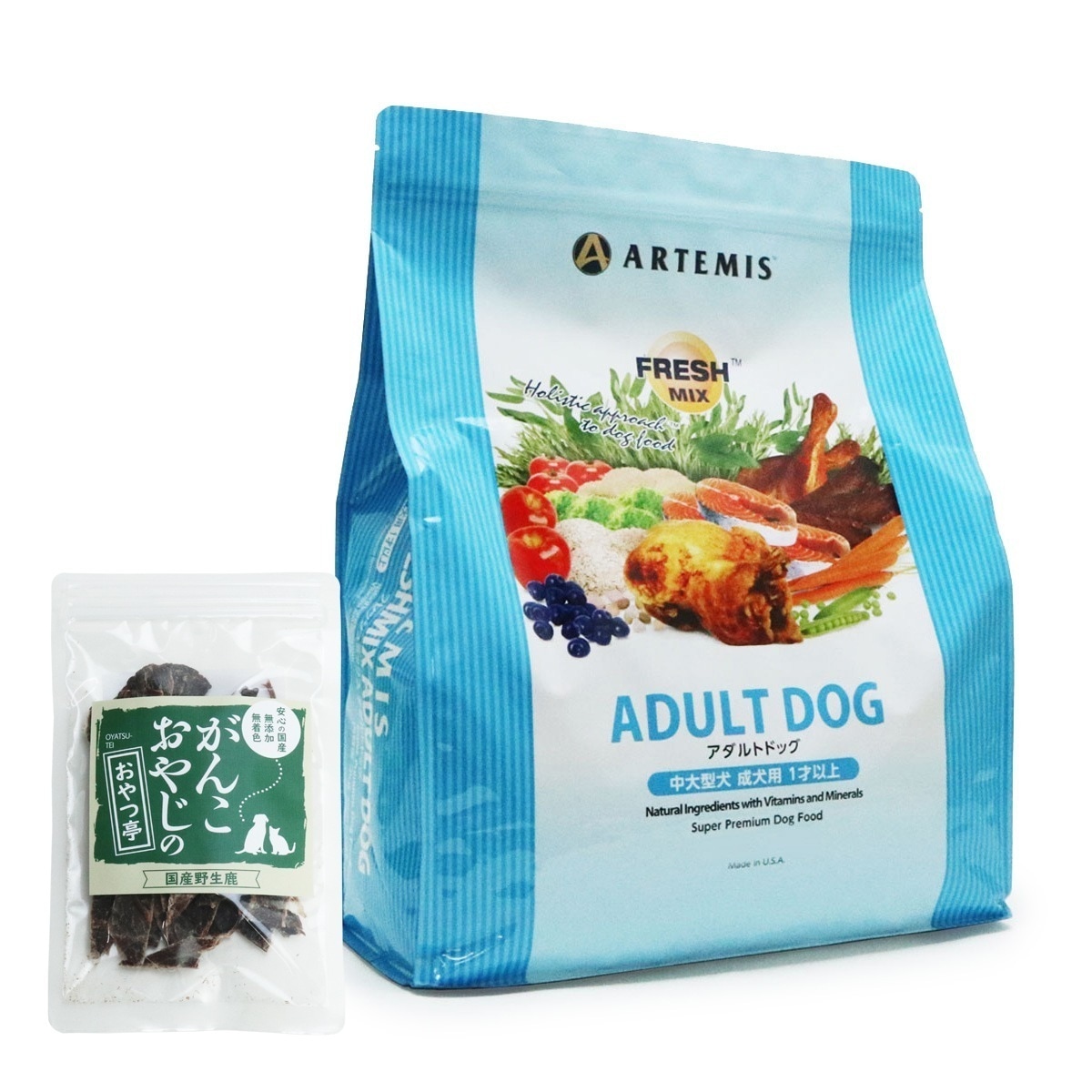 フレッシュミックス ドッグフード アダルトドッグ 3kg【国産鹿肉ジャーキー付き(お試しサイズ)】