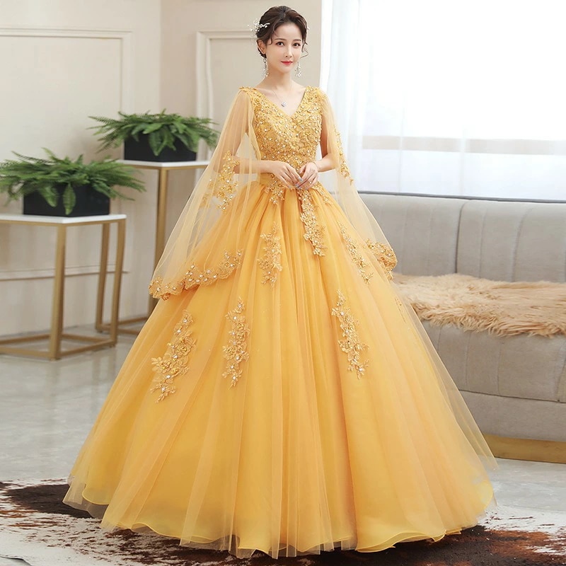 全5色 演奏会ドレス ロングドレス ゴールド レース 花柄 オシャレ 可愛い イブニングドレス 発表会ドレス 金色 ブルー パープル 緑 赤 パーティードレス Aライン 大きいサイズ ドレス 水色 紫 8,160円