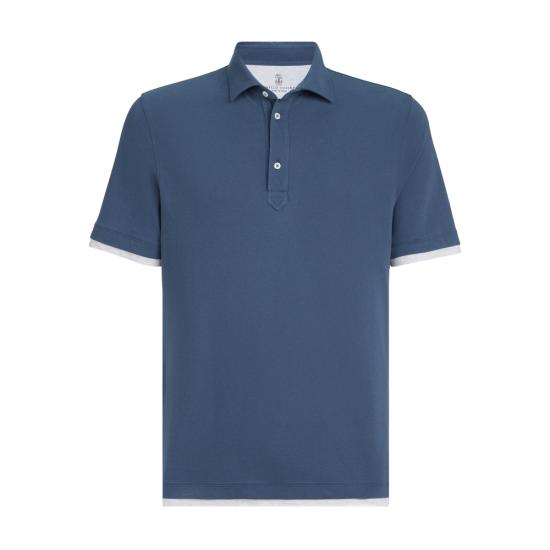BRUNELLO CUCINELLI Men Polo Shirts ME8543966 CBL48 BLUE