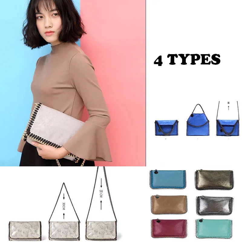 ファション フォールド オーバー　トートバッグ チェーン付けショルダーバッグ斜め掛けバッグ通勤