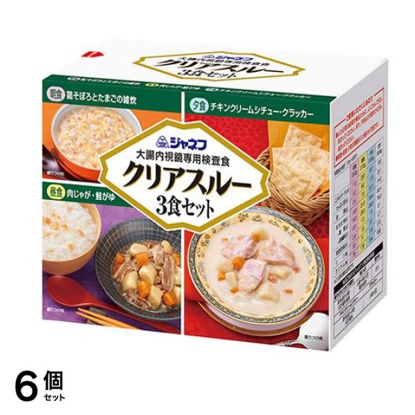 ジャネフ 大腸内視鏡専用検査食 クリアスルー 3食セット 6個セット