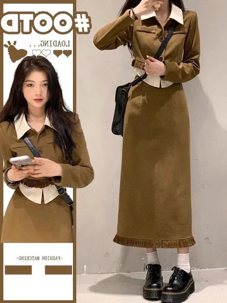 ス一ツ韓国ファッション フード付きアウター無地 シャツ 2点セット ア ップ スウェットパンツ 福袋 長袖 シャツ+スカート キャンパス風 レディーストレーニングウェアスポーツウェア スーツジャケット