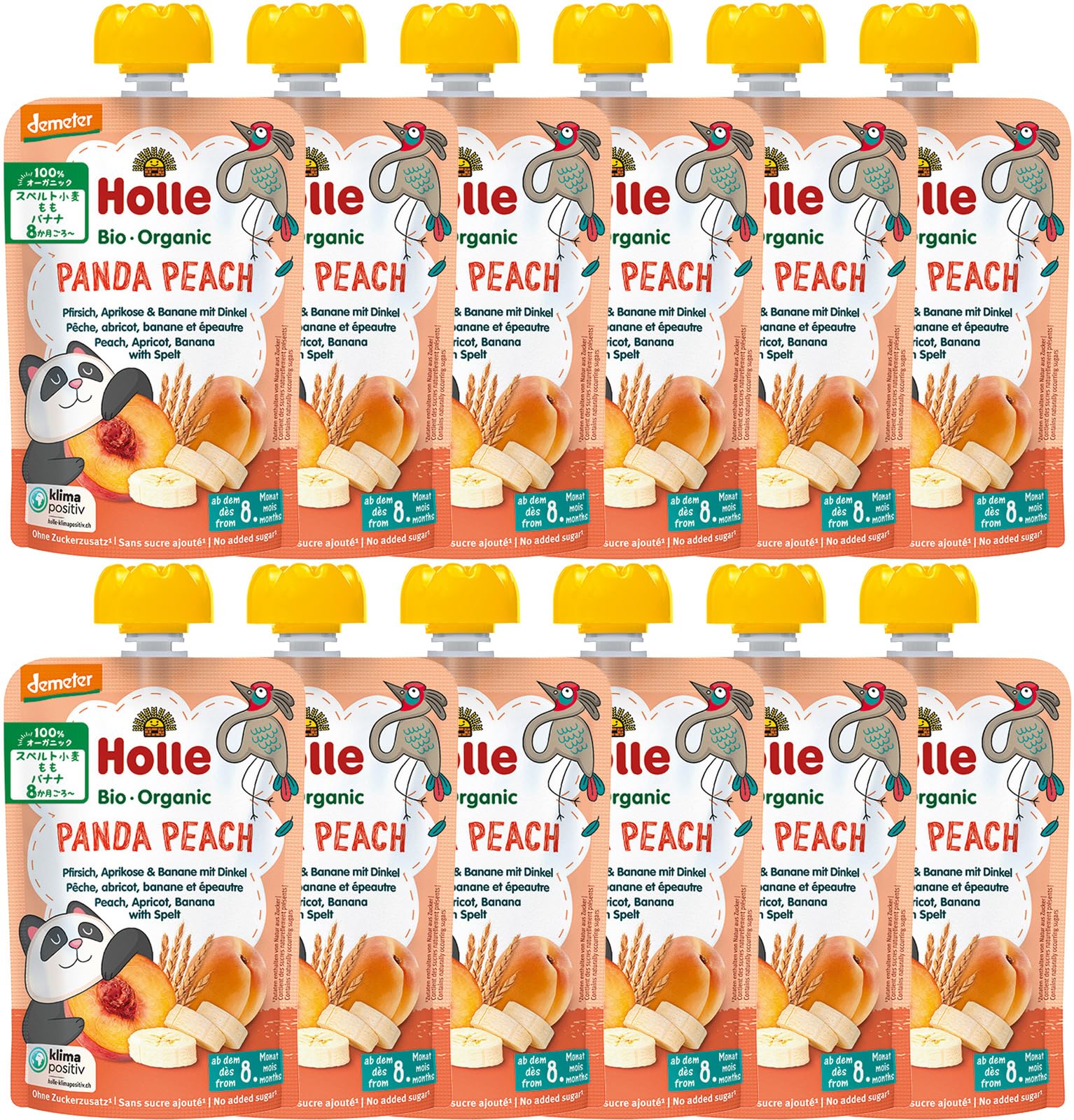 ホレ Holle 離乳食 ベビースムージー 12個セット パンダピーチ (バナナ・ピーチ・アプリコット) 100g 生後8か月頃から ベビーフード お菓子 おやつ 野菜ジュレ 有機 オーガニック 無添 4,792円
