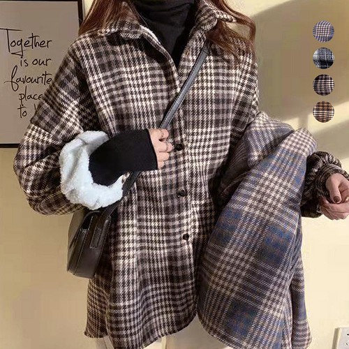 【激安販売】大好評チェック柄シャツ 裏ボア ジャケット秋冬