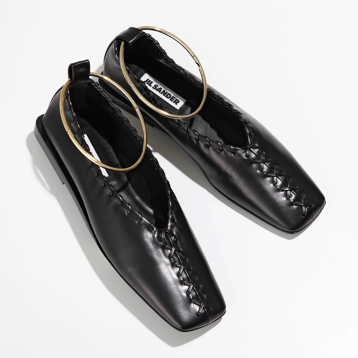 JIL SANDER ジルサンダー フラットシューズ ballerina バレリーナ J15WZ0009 P4864 レディース レースアップ メタルアンクレット 靴 J15WZ0009P486400