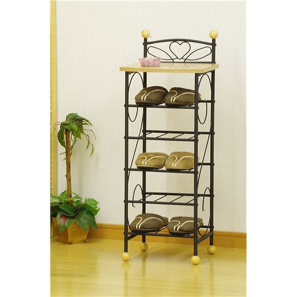 棚式 スリッパラック/玄関収納 ブラック 幅30cm 収納目安：スリッパ約5足 ナチュラルテイスト