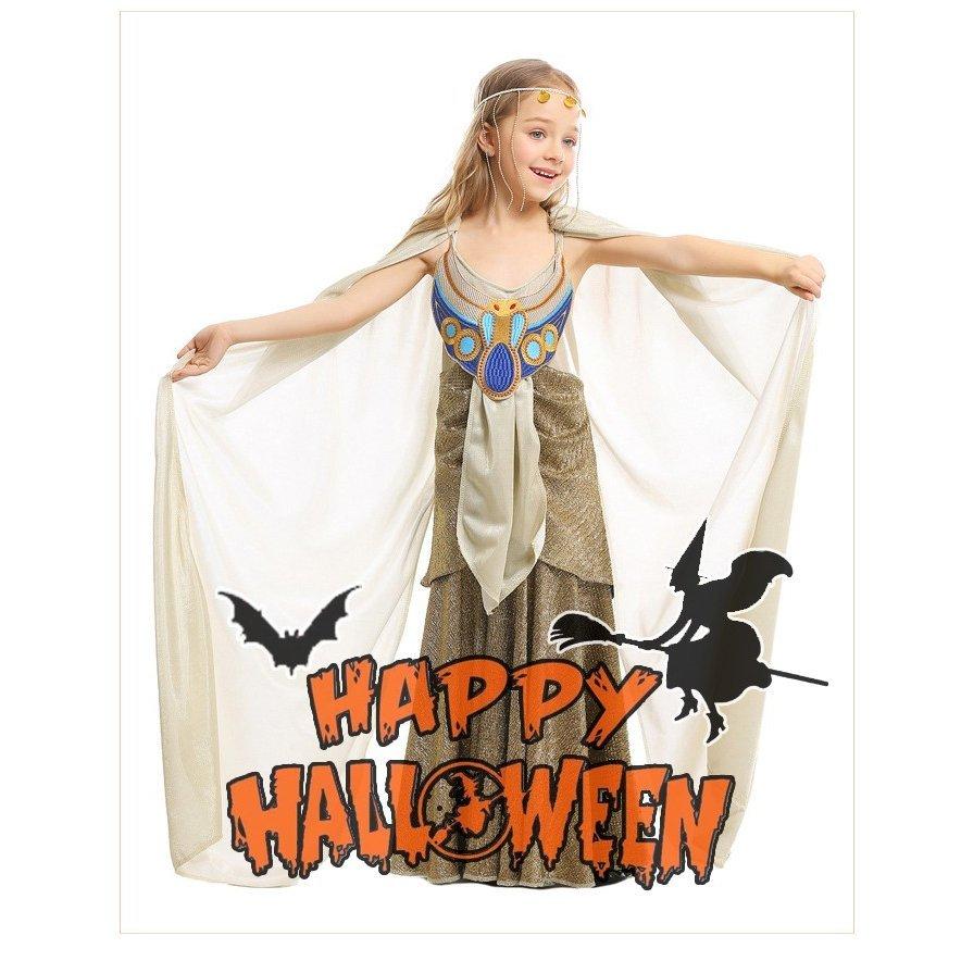 b256子供ハロウィン衣装子供 女の子 エジプトの女王 ギリシャの女神 女王 キッズ ハロウィン衣装 幼稚園ハロウィン衣装 最新ハロウィン衣装