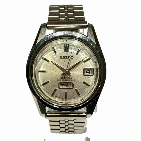 セイコー ビジネス ダイアショック 6206-8190 26JEWELS デイデイト腕時計【中古】
