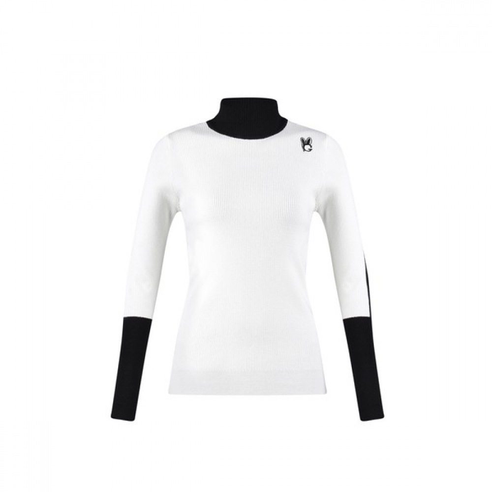 (ラックスゴルフ) ラックスゴルフグリーンクイーンレディースハイネックカラー長袖ゴルフニット GQ3A646W