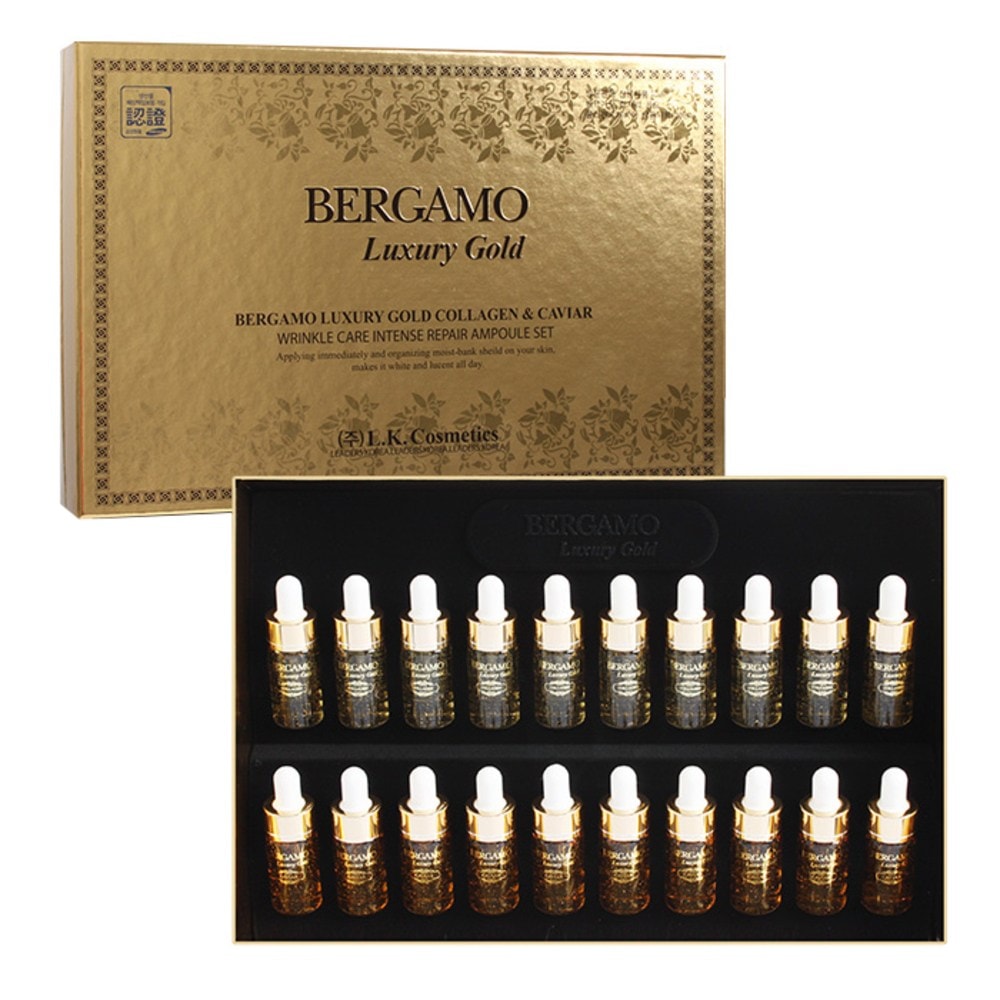 エルケーコスメティックベルガモラグジュアリーゴールドコラーゲンインテンスリペアアンプル13ml x 10p +キャビアインテンスリペアアンプル13ml x 10p 1セット
