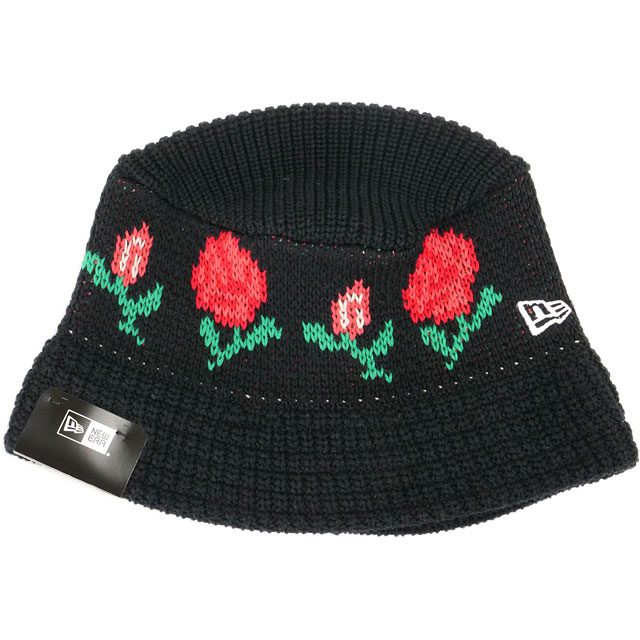 メール便 ニット バケットハット ローズ [14667667] KNIT BUCKET ROSE メンズ・レディース 帽子 ブラック 正規取扱店
