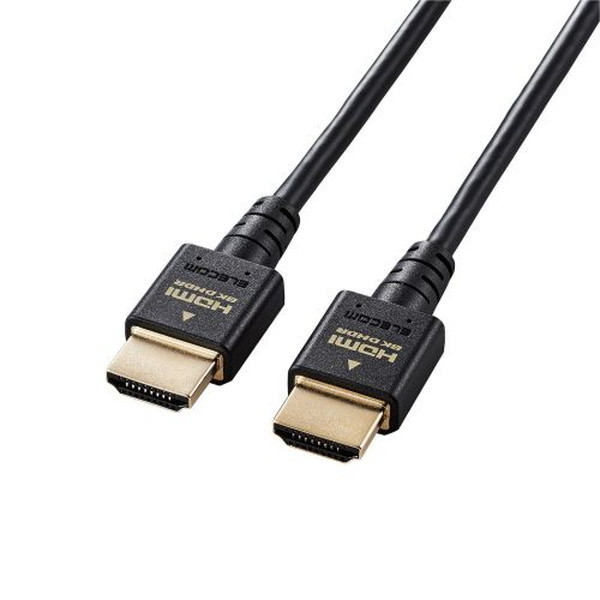 CAC-HD21ES20BK HDMI ケーブル HDMI2.1 ウルトラハイスピード スリム 8K4K対応 2m ブラック メーカー直送