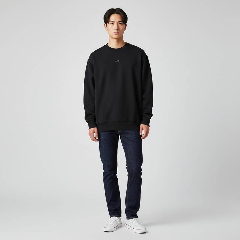 アペッセ COHBX H27910 TZC NOIR/BLANC マイクロロゴ ボックスシルエット メンズTシャツ