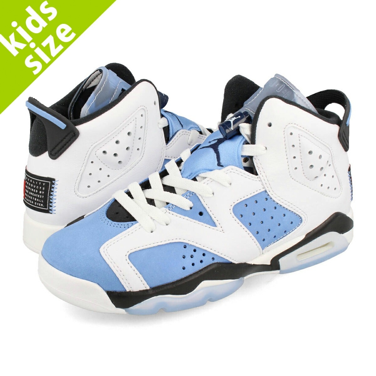 AIR JORDAN 6 RETRO GS UNIVERSITY BLUE/WHITE/COLLEGE NAVY/BLACK 【UNC】