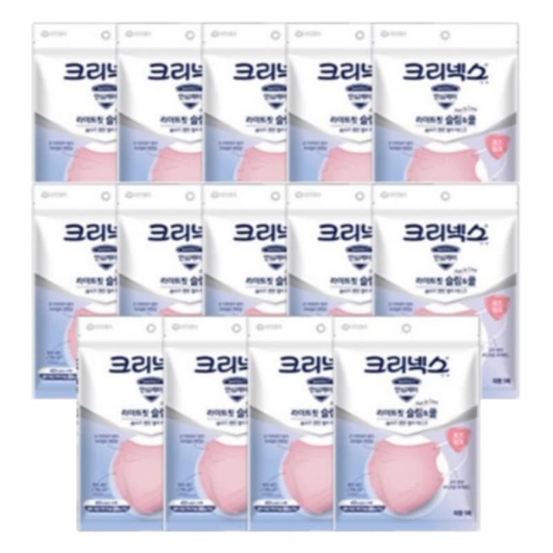 ローズピンク 5枚x14袋/計70枚/クリネックス ライトフィット スリムアンドクールマスク 大型 KF-AD