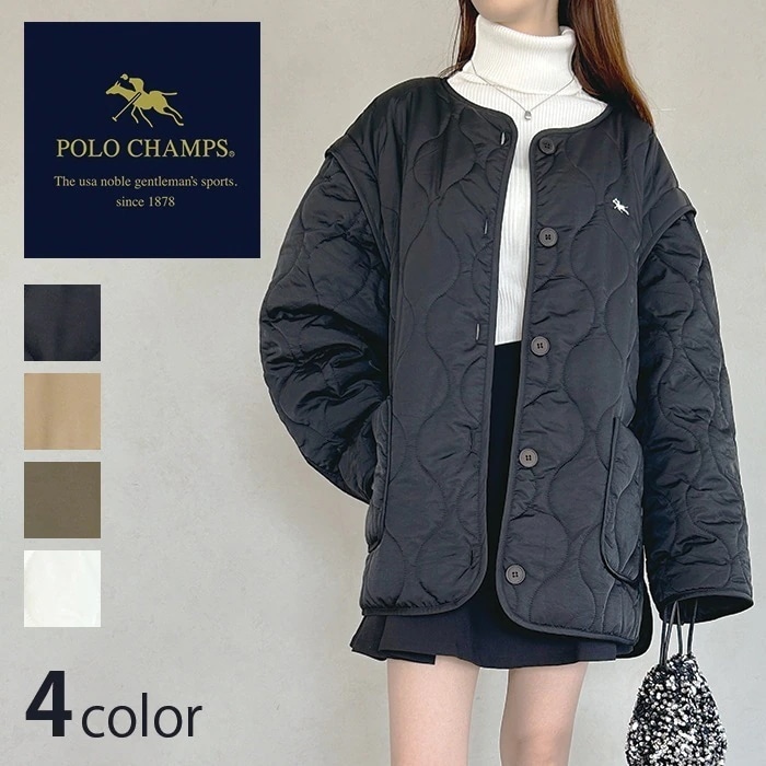 SALE 【国内発送】POLOCHAMPS / マルチウエイ ボア キルト ブルゾン 2way ベスト キルティング コート アウター PC2305【送料無料】