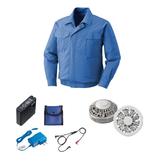 KU90550 空調服 綿薄手 FAN2200G/LISUPER1セット ライトブルー L