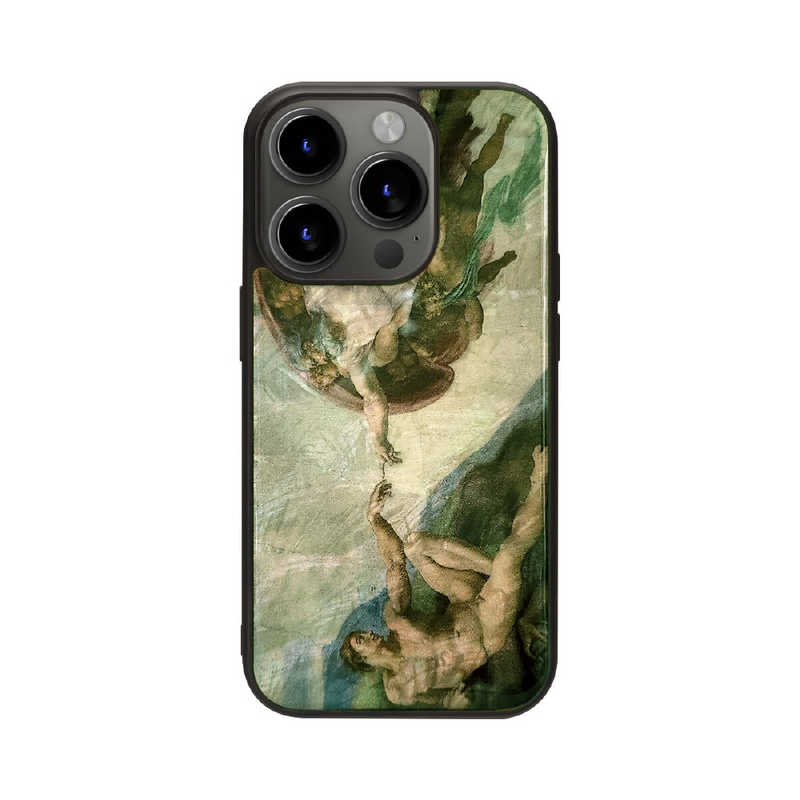 ROA　iPhone15 6.1インチ 天然貝ケース ikins アダムの創造　I25472i15PR