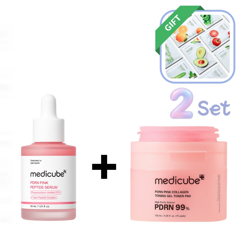 サーモンPDRNピンクペプチドアンプル30ml＋PDRNピンクコラーゲントーニングジェルパッド70枚 120ml 毛穴ケア.ツヤ肌.しっとり.透明感.スキンケアセット.美容液.化粧水.エイジングケア