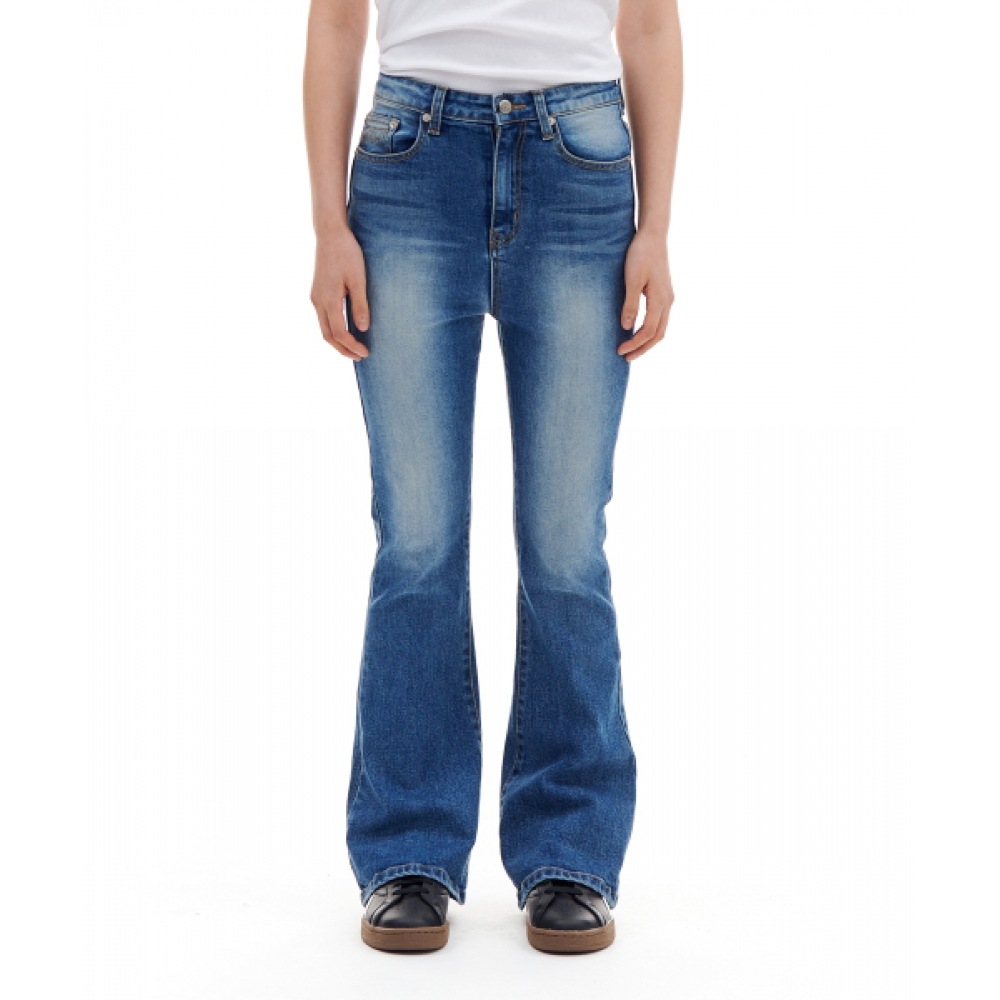 アーカイブボールドブーツカットデニムパンツ (ブルー)