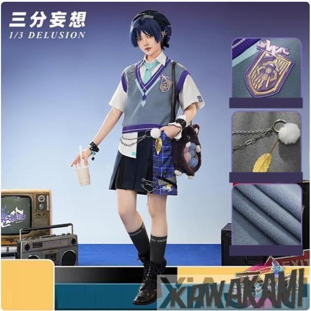 三分妄想　原神　コスプレ　スカラマシュ放浪者　コーヒーコラボ衣装　ウイッグ　追加可