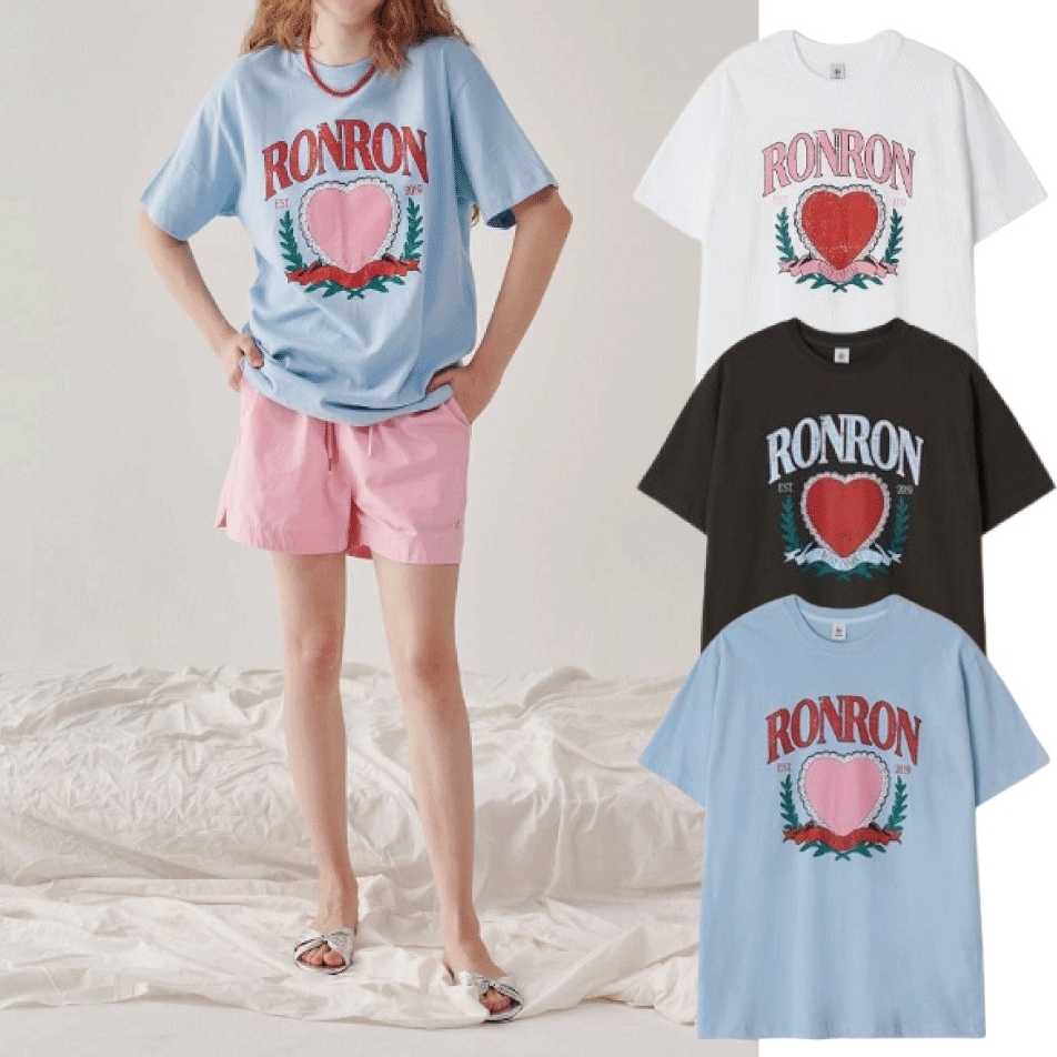 HEART LAUREL OVER FIT T SHIRT (3 colors)