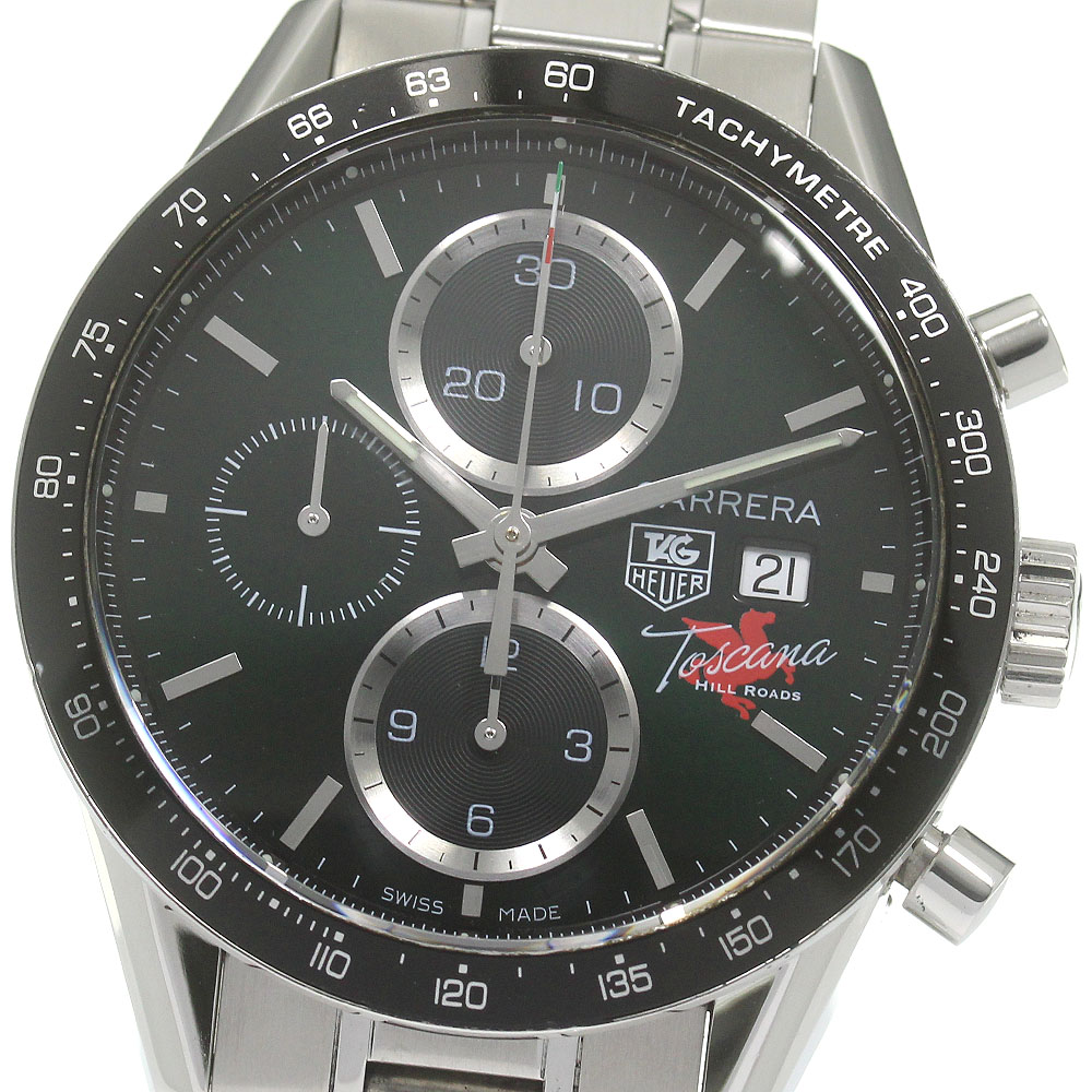 タグホイヤー TAG HEUER CV201Q.BA0794 カレラ トスカーナ ヒルロード クロノグラフ 577本限定 自動巻き メンズ 保証書付き_771692【中古】
