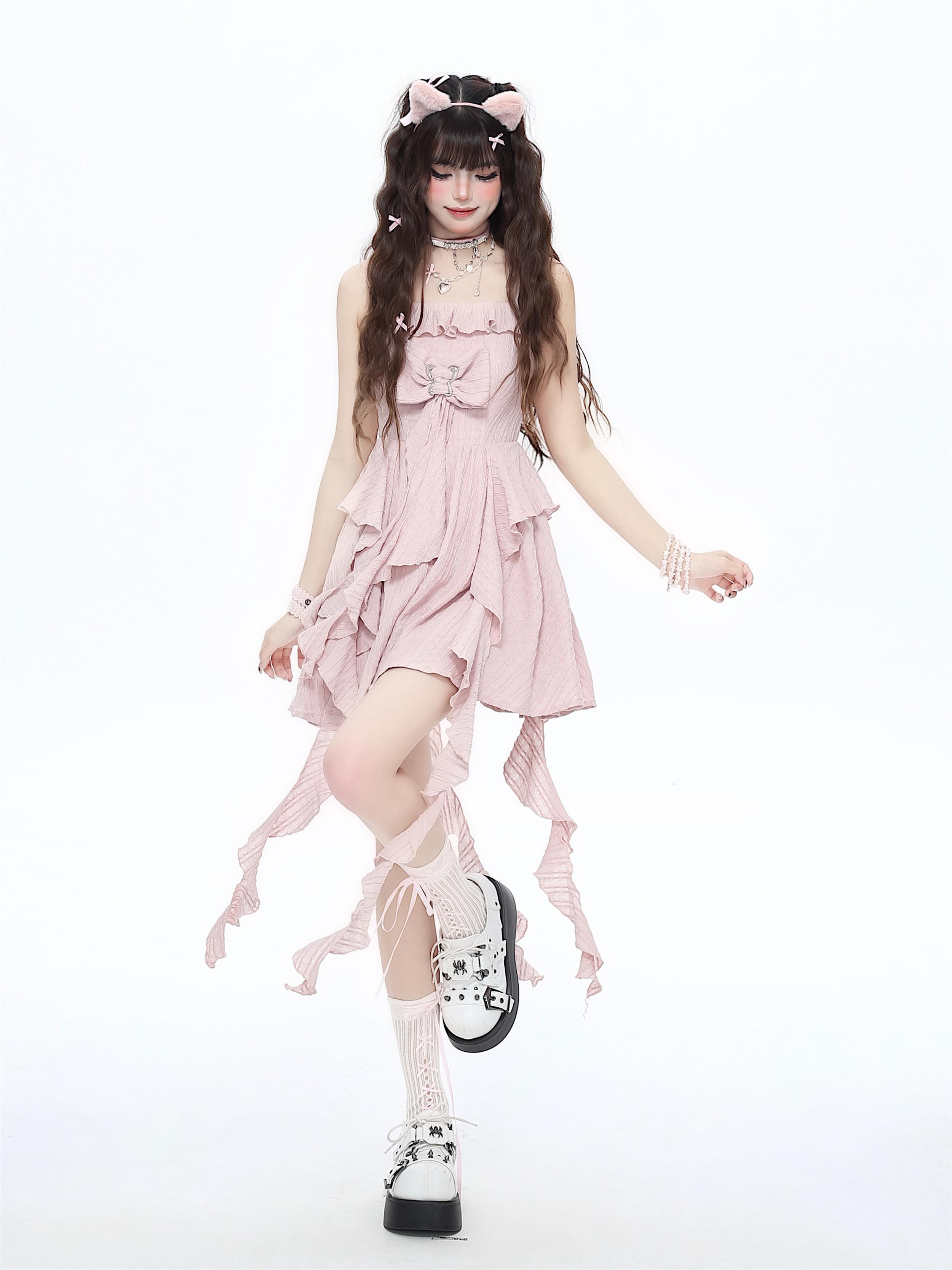 コスプレ ロリータ フレンチデザインフェアリーテンペラメントシーサイドウエストホルタードレス コスプレ セクシー