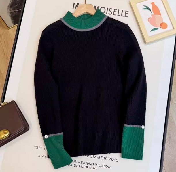 レディース トップス ニット 長袖 ハイネック かわいい 大人可愛い シンプル カジュアル レトロ こなれ感 ラフ ヴィンテージ ラブリー キュート 都会的 クラシカル カントリー ナチュラル 秋 冬