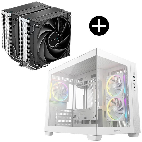 R-AK620-BKNNMT-G ブラック サイドフロー型CPUクーラー + CG330 3F WH ホワイト Micro-ATX PCケース セット