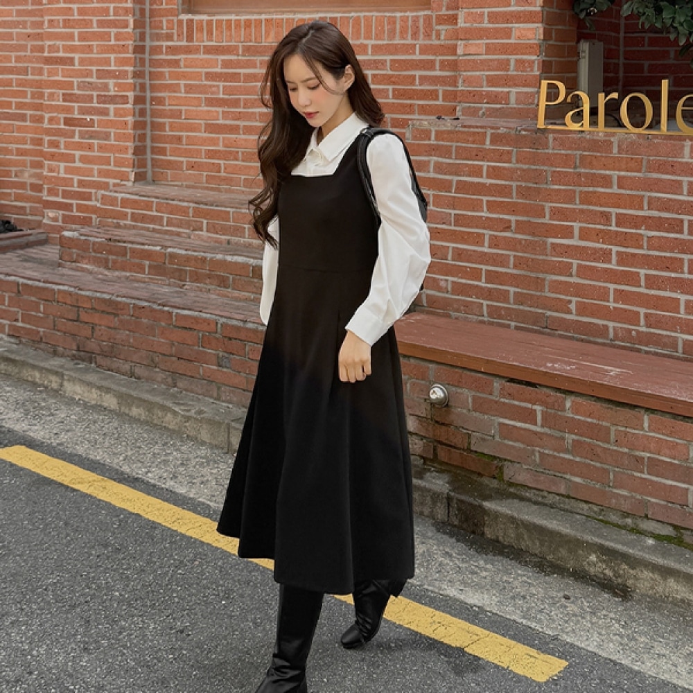 (JSTYLEのイーブレット) イーブレットキーボーンカラーシャツドレス JSTYLE