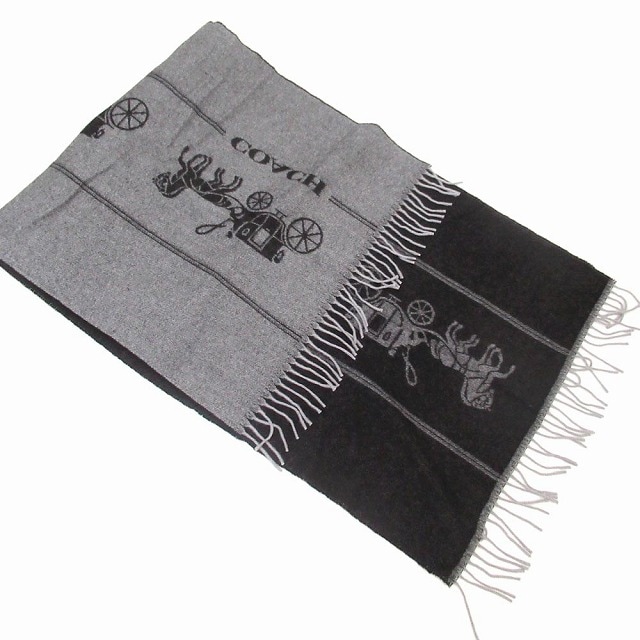 コーチ マフラー スカーフ COACH アウトレット クラシック ホース アンド キャリッジ オーバーサイズ CK714 BLK