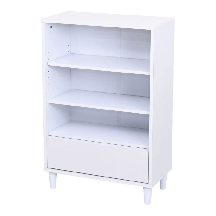 6デザインキャビネット オープンラック 木製 FSI-0001-WH ホワイト