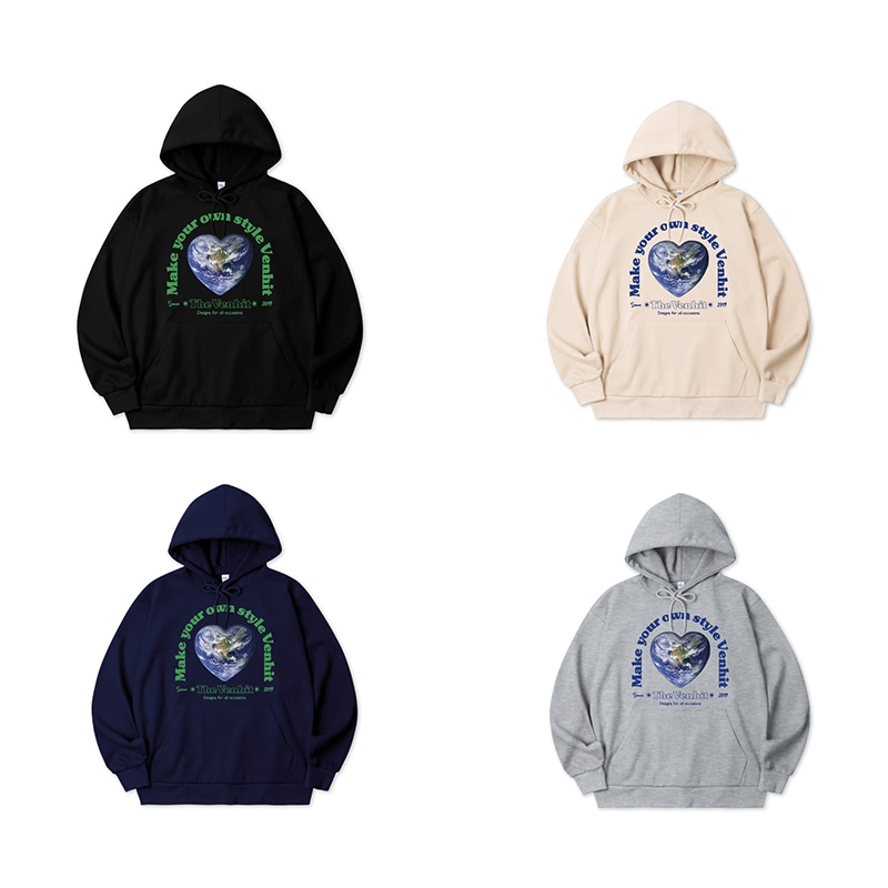 VEN EarthHeart Hoodie 韓国スタイル 人気商品 男女共用
