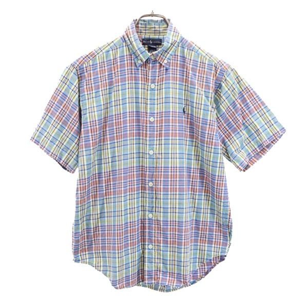 Qoo10] Ralph Lauren チェック 半袖 ボタンダウンシャツ L（