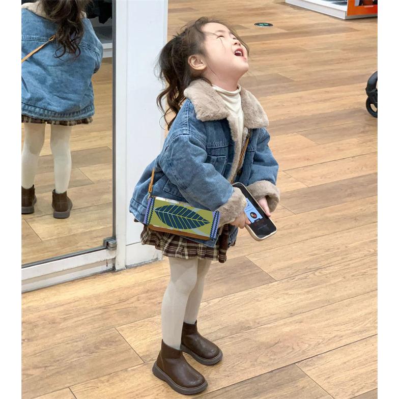 デニムコート キッズ 子ども 子供 女の子 デニムジャケット ファーコート ふわふわ 冬コーデ アウター 防寒 暖かい もこもこ ボアジャケット 秋 冬 アウター コ
