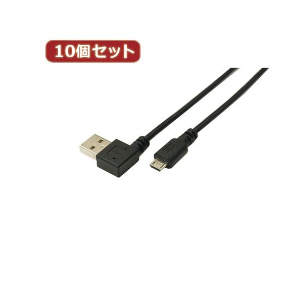 美品】 変換名人 USBARL-MC／CA100X10 A（右L）micro100cmケーブル USB