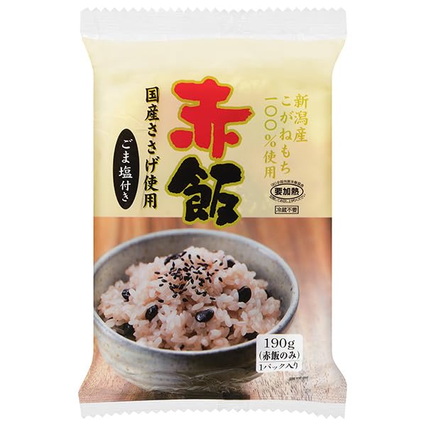 たかの 赤飯 ごま塩(1.5g)付き 190g×10個入×(2ケース)